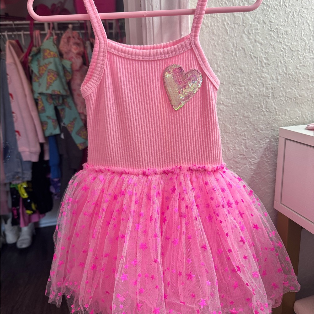 Sparkling Pink Heart Dance Dress for Kids